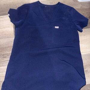 Figs Indigo V-Neck Scrub Top